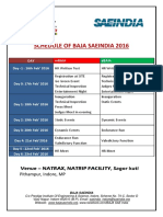 Schedule of Baja Saeindia 2016