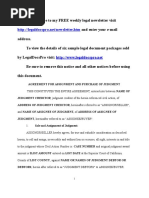 Sample Agreement For Assignment of Judgment in California