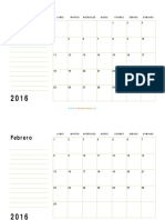 Calendario Mensual 2016 