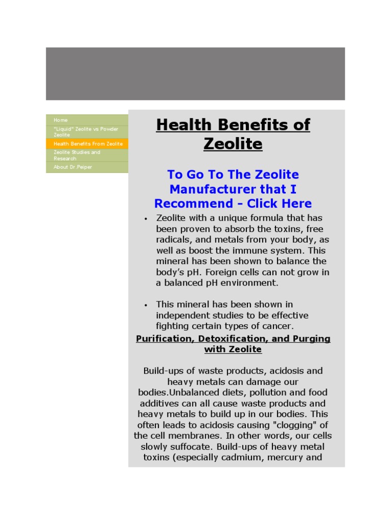Zeolite Cures Cancer Page 3x PDF Virus Immune System