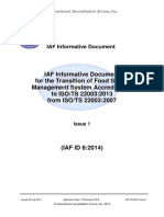 IAF ID 8 Transition To ISOTS 22003 2013