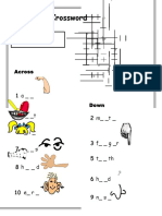 Body Parts Crossword: 1 A - 3 F - T 4 H - I - 7 e - S 8 H - D 2 M - T