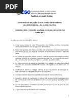 Prova Concurso RMSC 2014 SemGabarito