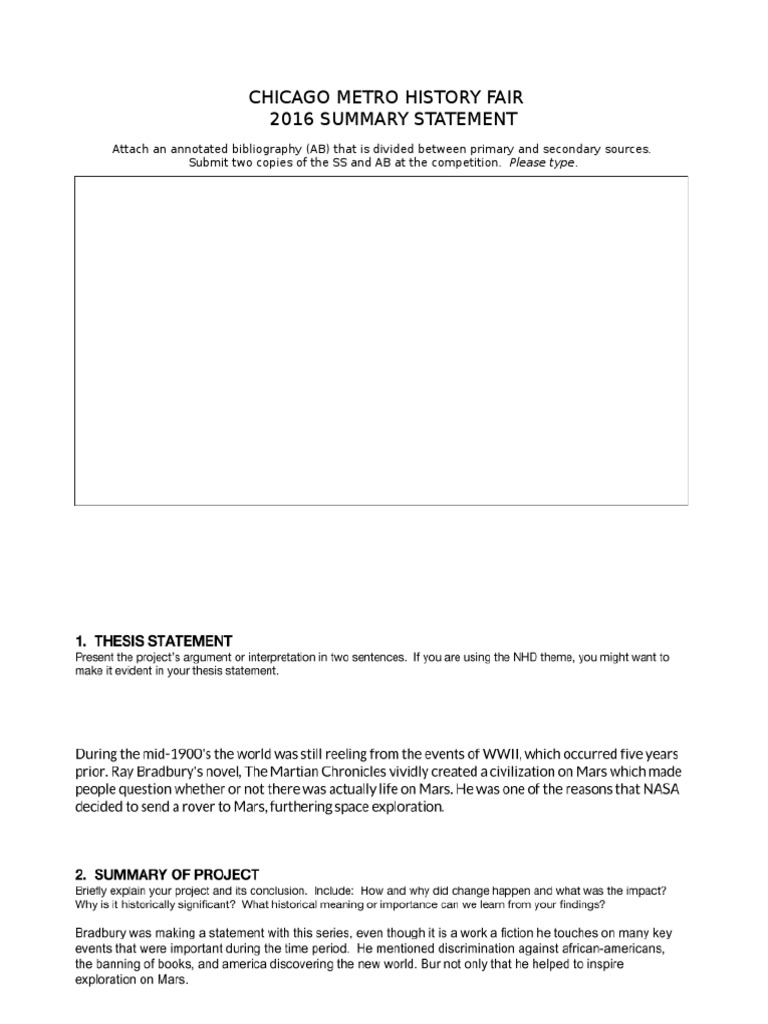 2016 Summary Statement | PDF