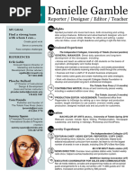 Media Resume for Danielle Gamble