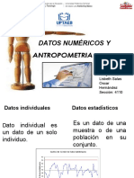 Datos numéricos y estadísticos antropométricos