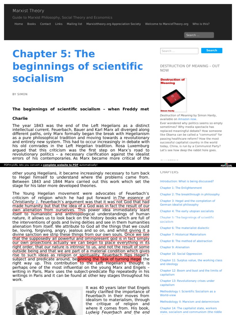 Chapter 5: The Beginnings of Scientific Socialism: Marxist Theory | PDF ...