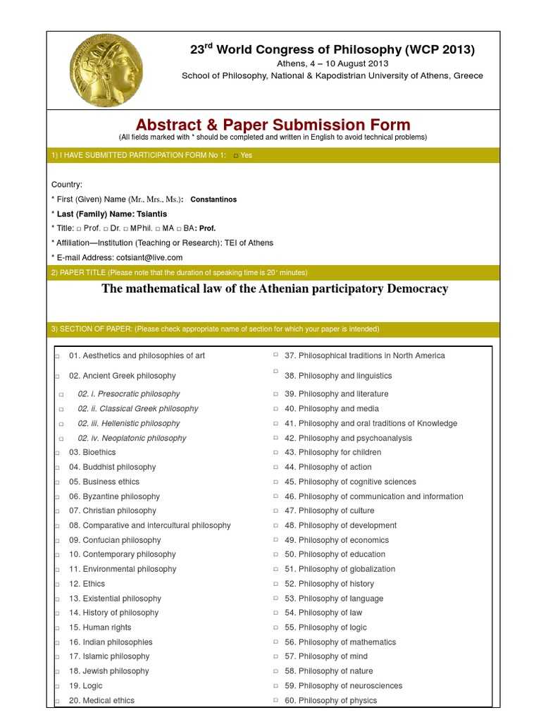 The Mathematical Law of The Athenian Participatory Democracy | PDF ...