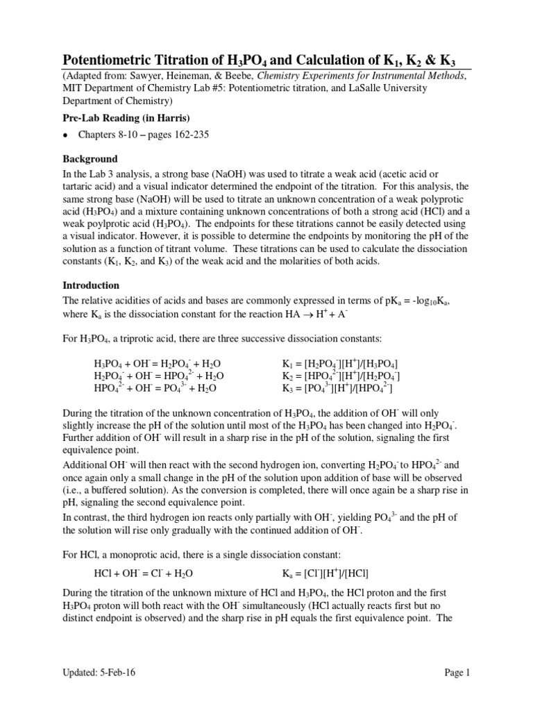 Lab 4 Polyprotic Acid Titration | PDF | Titration | Chemistry