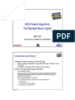 AES Finalist Algorithm: The Rijndael Block Cipher