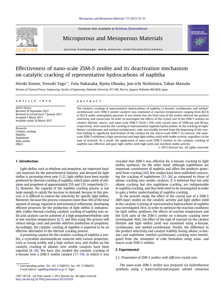 Microporous and Mesoporous Materials PDF Cracking (Chemistry