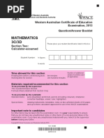 Mathematics Stage 3C 3D Calc Assumed Exam 2013