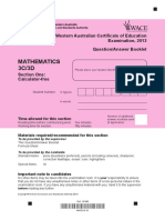 Mathematics Stage 3C 3D Calc Free 2013 Exam