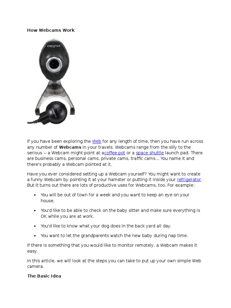 Understanding Webcam Functionality | PDF | Computers