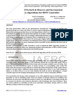 Comparison Of Perturb & Observe and Incremental Conductance Algorithms for MPPT Controller