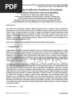 A Short Study On Effective Predictors Of Academic Performance Based On Course Evaluation