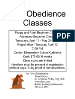 Spring 2016 Obedience Flyer