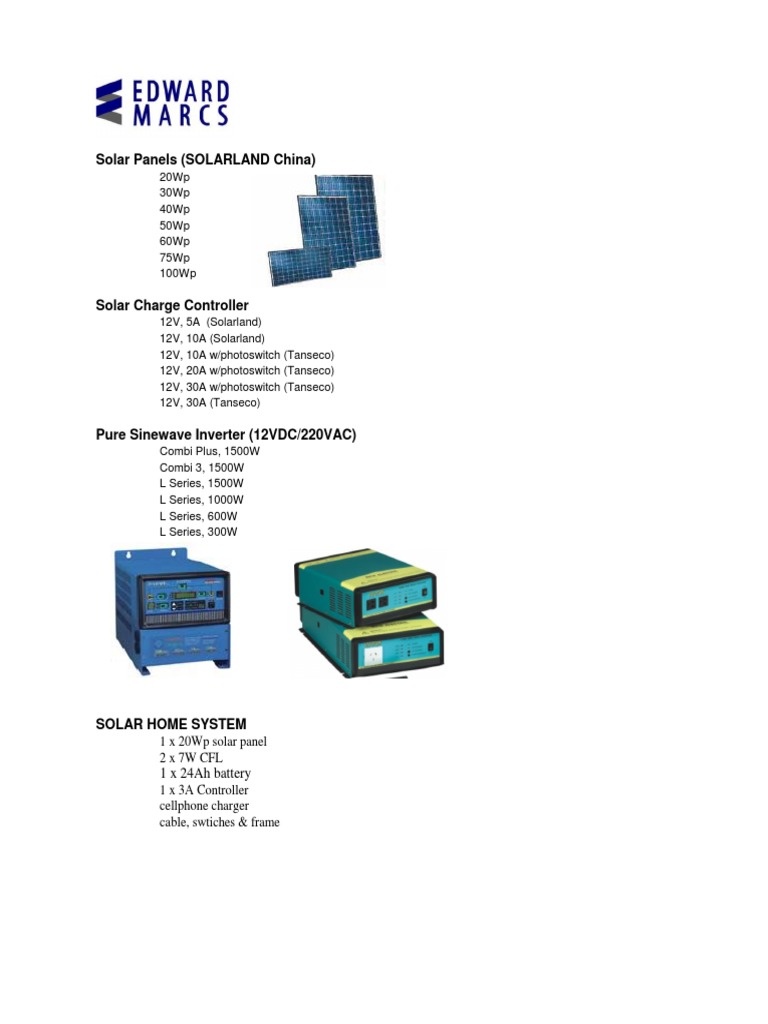 Solar Panel and Accessories | PDF