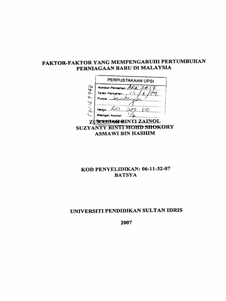 Apa Yang Mempengaruhi Perniagaan Baru Pdf