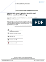 A Fuzzy Logic-Based Prediction Model for Kerf Width in Laser Beam Machining