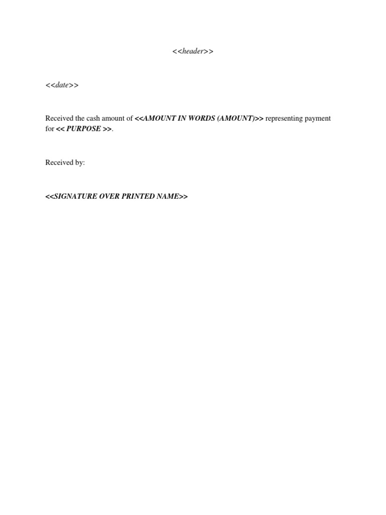 Received The Cash Amount of Representing Payment For | PDF