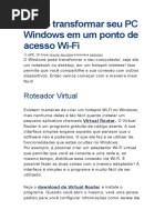 Como Transformar Seu PC Windows Em Um Ponto de Acesso Wi