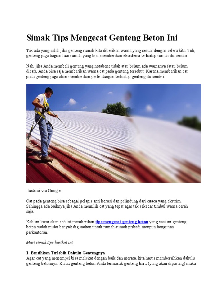 Tips Mengecat Genteng Beton Cat Genteng Beton Yang Bagus Tips Mengecat Genteng Beton Cat Genteng Beton Yang Bagus