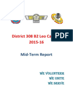 District 308 B2 Leo Cabinet 2015-16 Mid Term Report