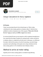 Design Calculations for Agitators
