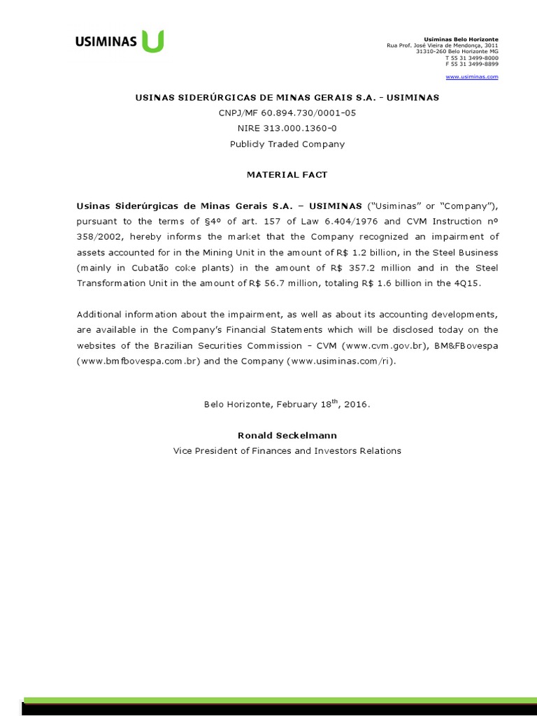 Material Fact | PDF
