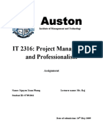 IT 2316: Project Management and Professionalism: Assignment