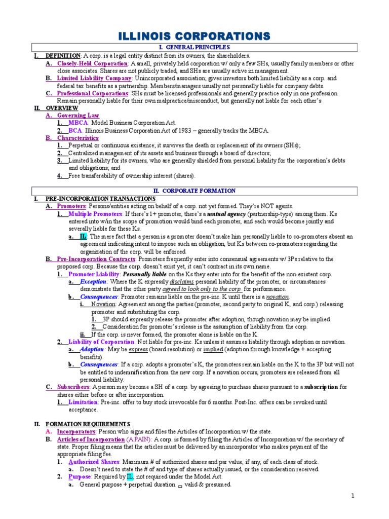 Business associations law flowchart image