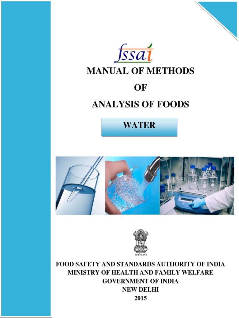 Water manual for FSSAI Ph Ammonia