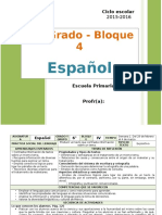 Plan 6to Grado - Bloque 4 Español (2015-2016)