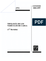 COVENIN 2402-1997 Tipologia Veh. Carga