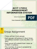 (ACCT 17201) Management Information System: Group Assignment