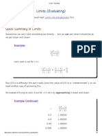 Limits - Evaluating