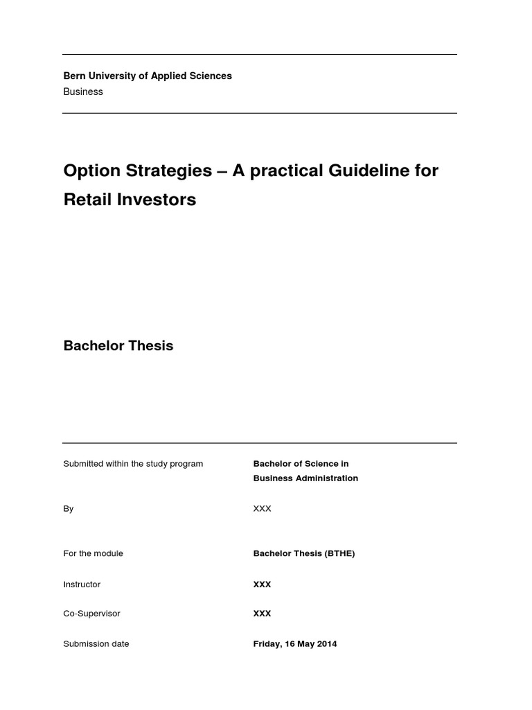 Option Strategies for Retail Investors | PDF | Short (Finance) | Option ...