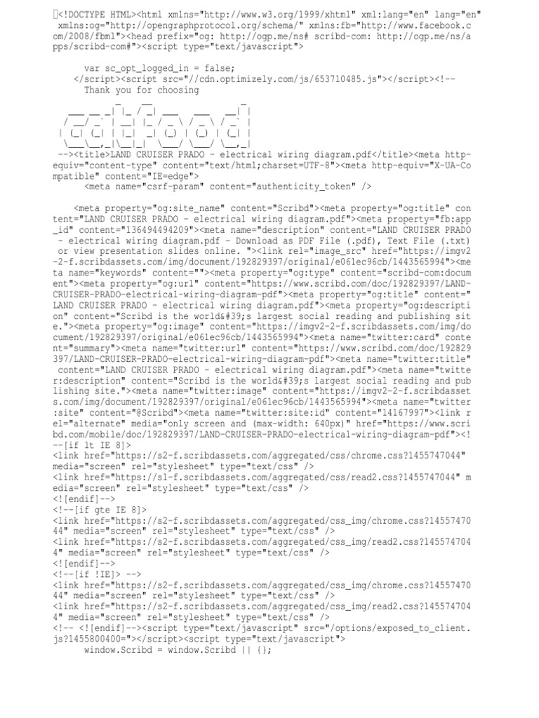 LAND CRUISER PRADO Electrical Wiring Diagram | Arial | Sans Serif