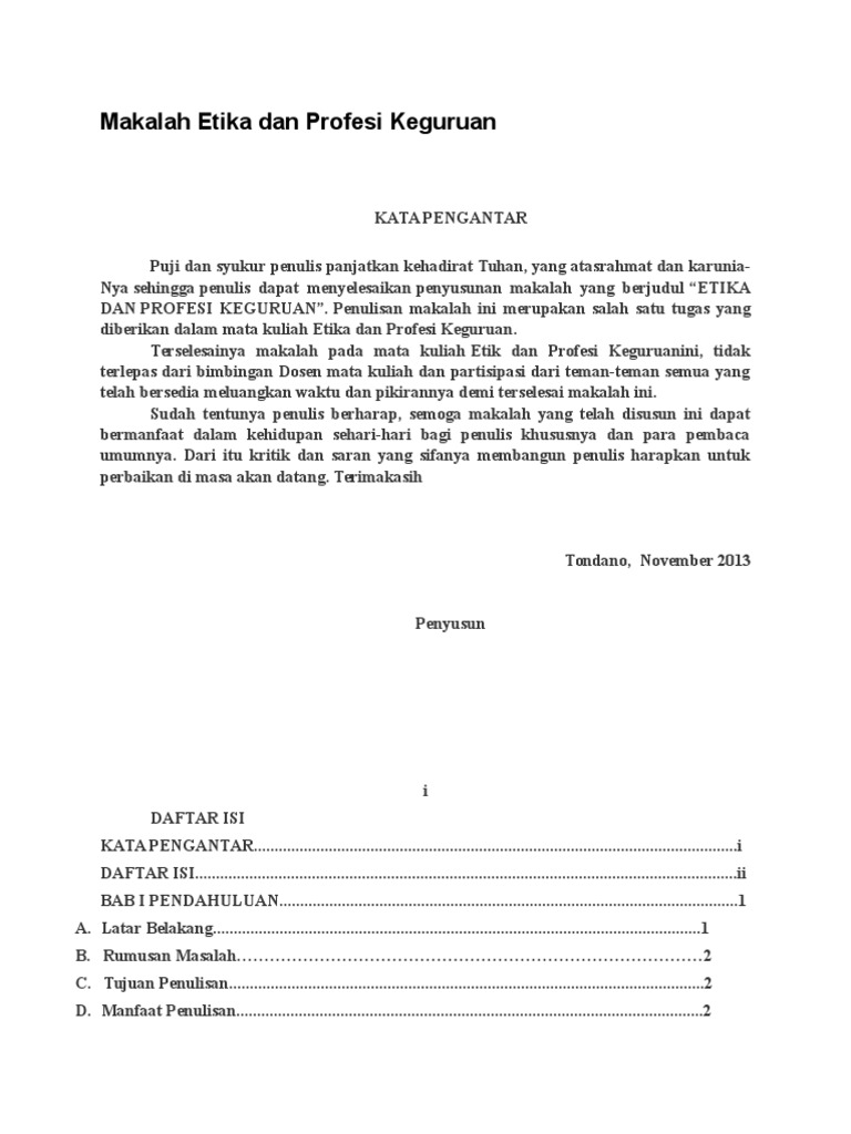 Makalah Etika Dan Profesi Keguruan
