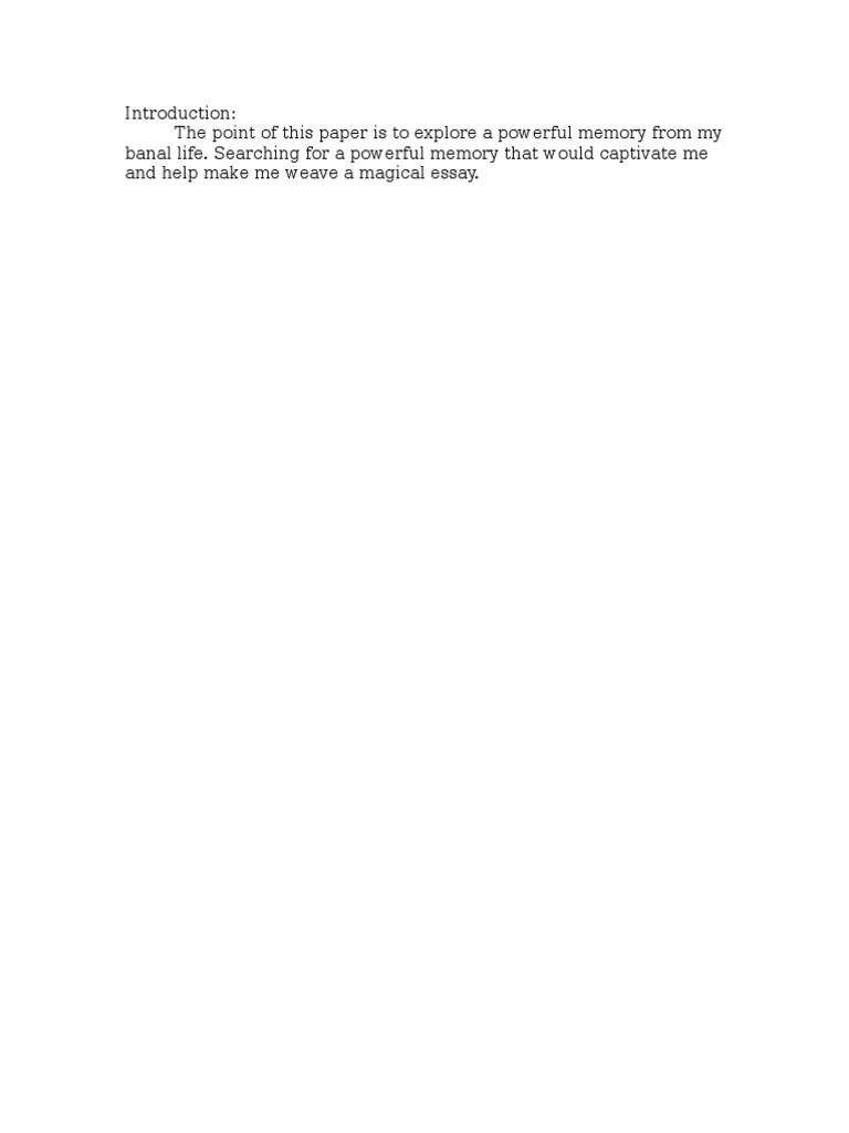 Captivating Memories: A Personal Essay | PDF | Philosophy | Religion ...