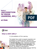 Ahot (Recognition of Prior Learning, RPL) at Diak