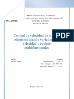 Control de Velocidad de Motores Eléctricos Usando Variadores de Velocidad y Equipos Multifuncionales