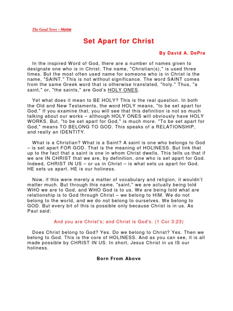 Understanding Holiness in Christ | PDF | Jesus | Baptism