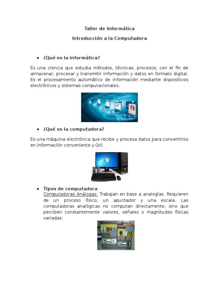 Introducción al Taller de Informática | PDF | Dispositivo de ...