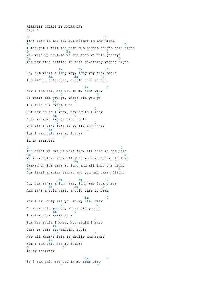 Rearview Chords by Andra Day PDF Entertainment (General)
