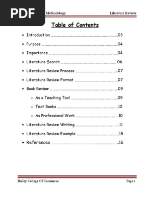 Literature Review Assignment)