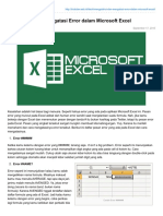 Mengatasi Error Excel