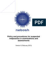 Policy and procedures for suspected malpractice