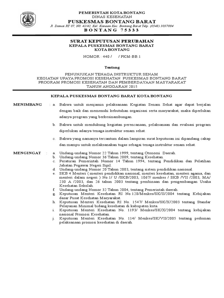 SK Senam Sehat 2015
